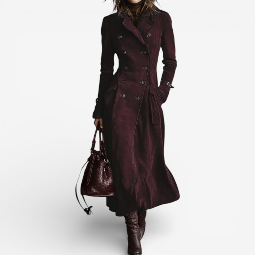 Long Suede Trench Coat