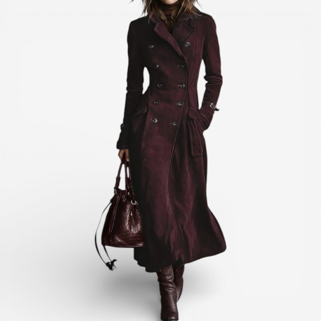 Long Suede Trench Coat