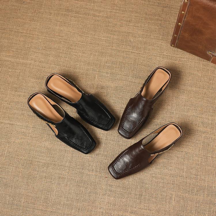 Genuine Leather Mules Kathryn