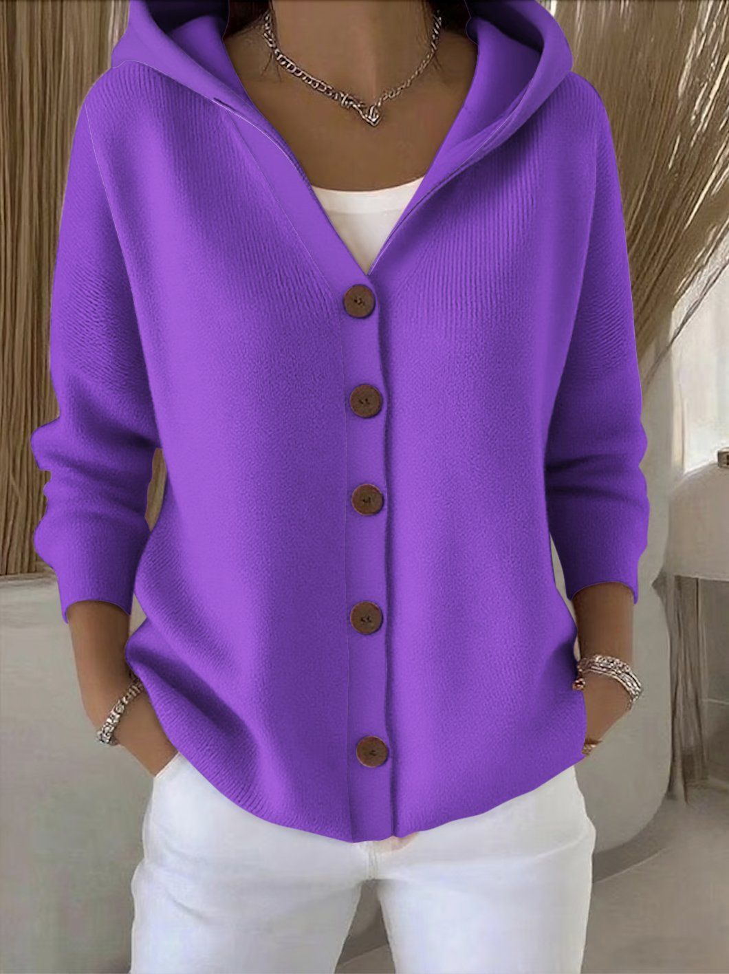 Hooded Knit Cardigan Everly