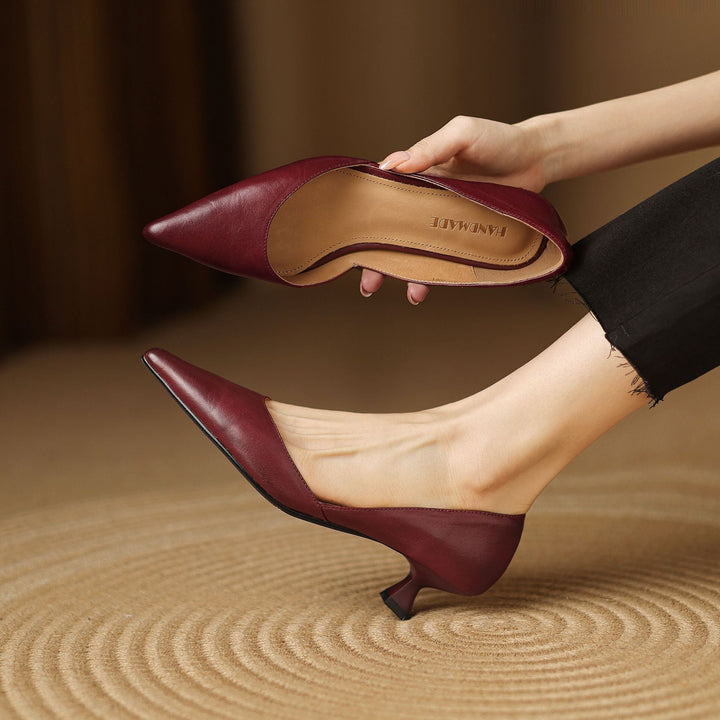 Leather Kitten Heels