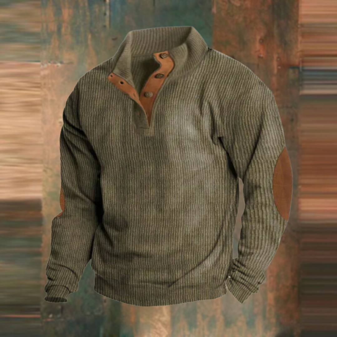 Casual Sweatshirt with Stand Collar and Long Sleeves