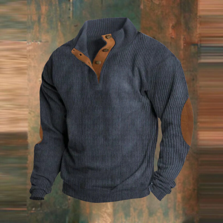 Casual Sweatshirt with Stand Collar and Long Sleeves