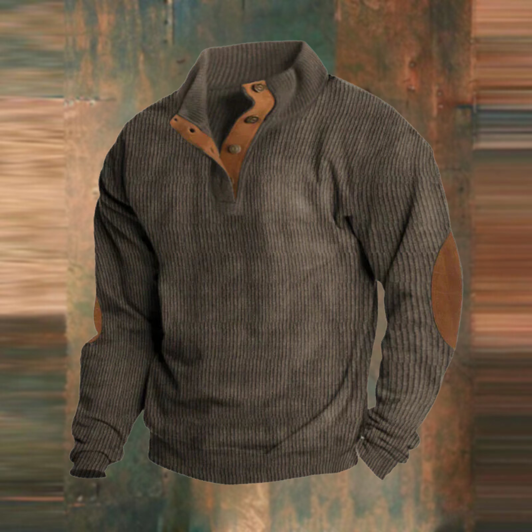Casual Sweatshirt with Stand Collar and Long Sleeves