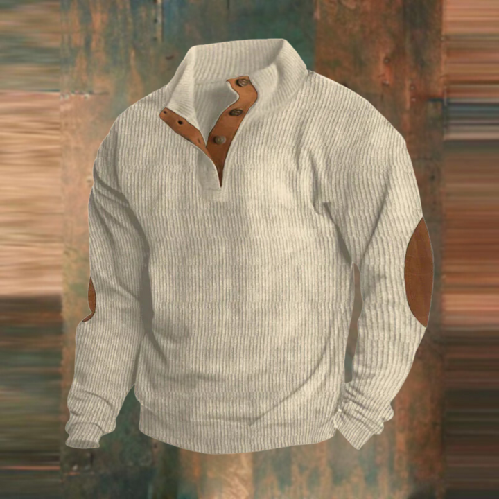 Casual Sweatshirt with Stand Collar and Long Sleeves