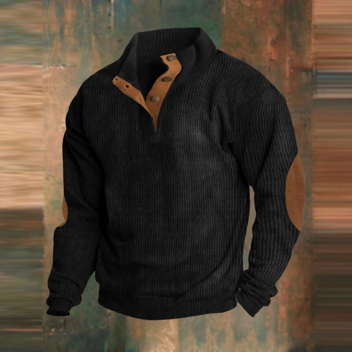 Casual Sweatshirt with Stand Collar and Long Sleeves