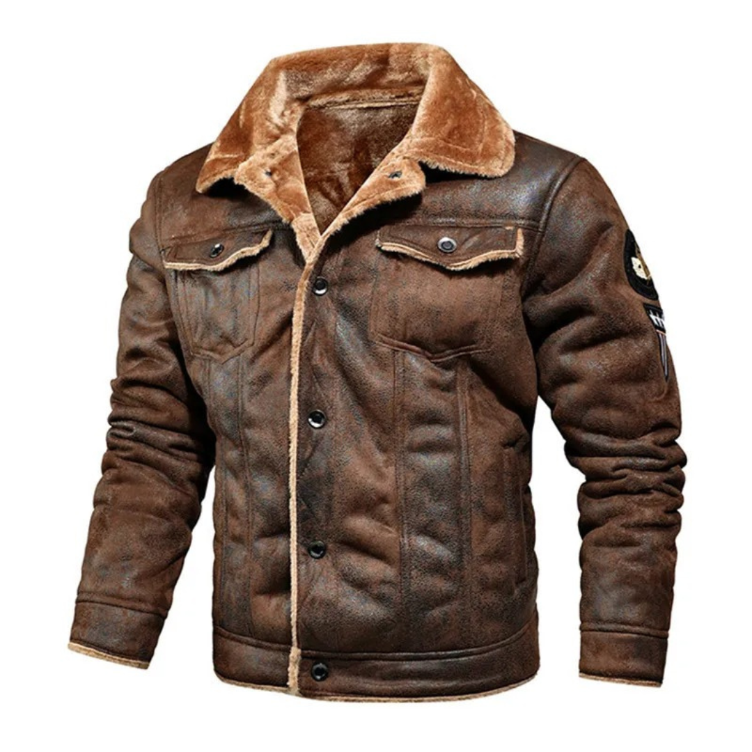 Warm and Versatile Leather Jacket