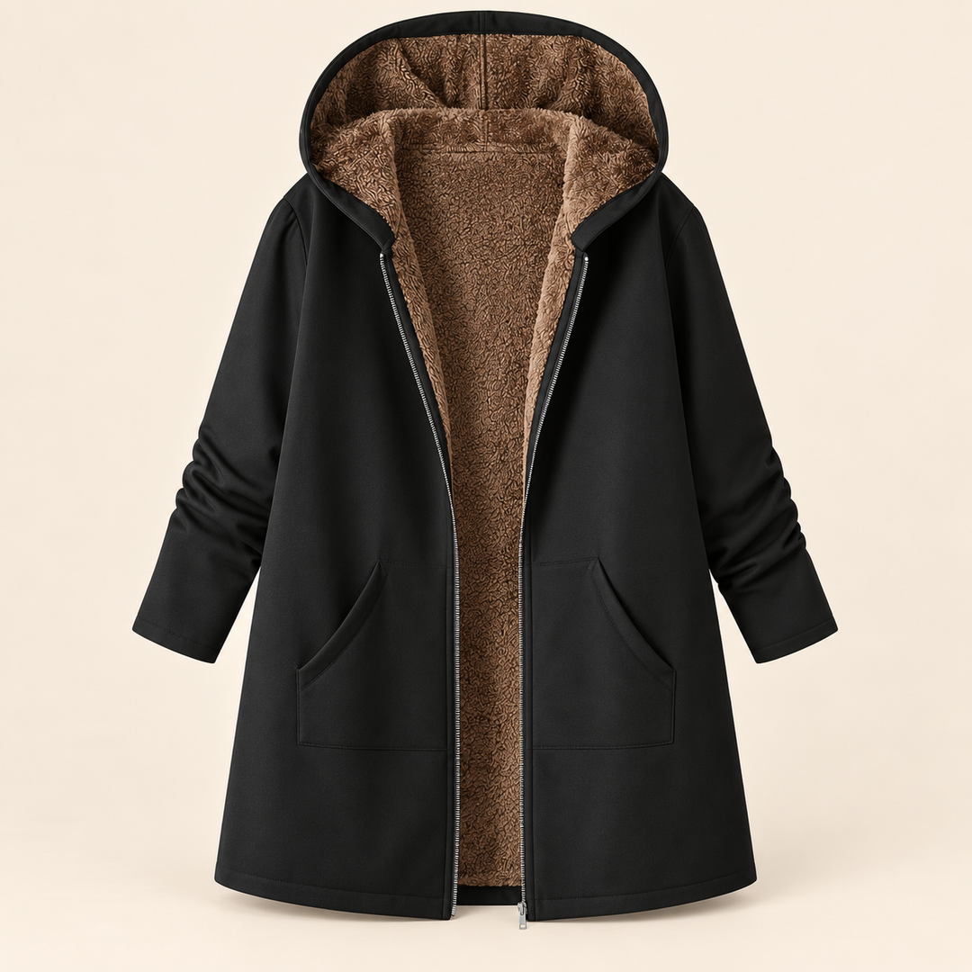 Cozy Sherpa-Lined Hooded Coat