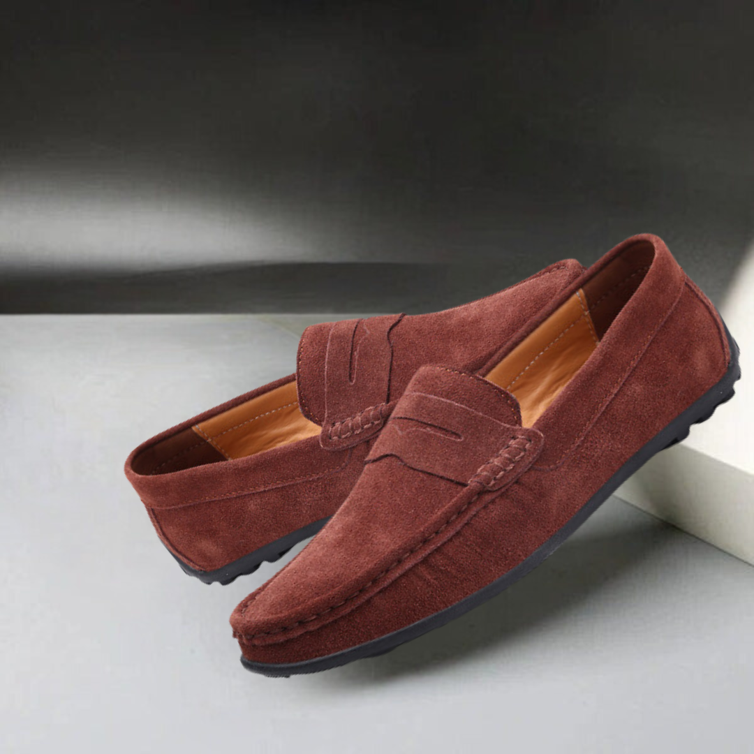 Suede Loafers with Cushioned Comfort
