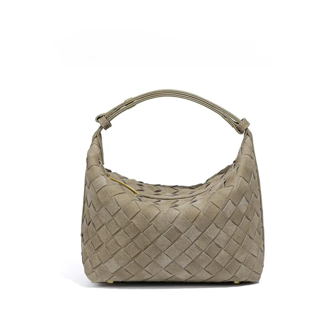 Matte Woven Structured Handbag