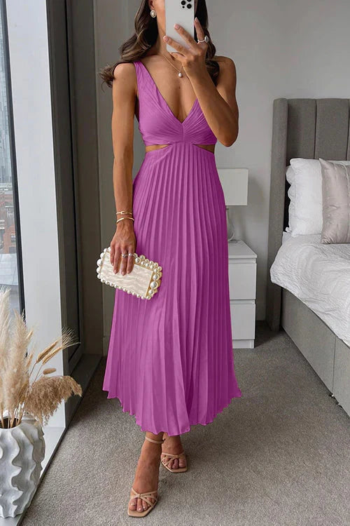 Flowing Pleated Maxi Dress