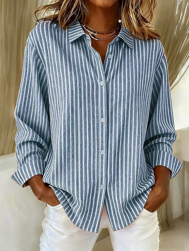 Lightweight Striped Button-Up Shirt