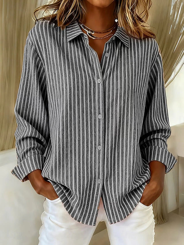 Lightweight Striped Button-Up Shirt
