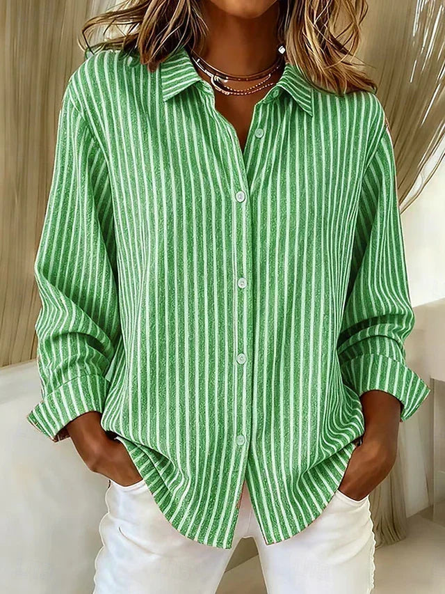 Lightweight Striped Button-Up Shirt