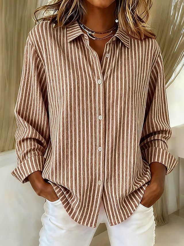 Lightweight Striped Button-Up Shirt