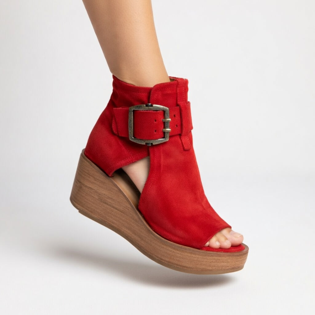 Modern Open Wedge Ankle Boots