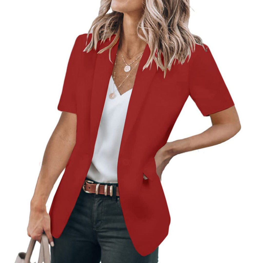 Polished Short Sleeve Casual Blazer