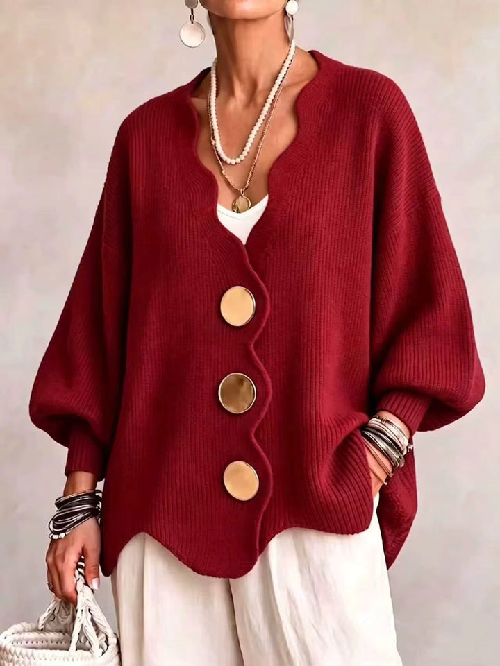 Loose Button Knit Cardigan