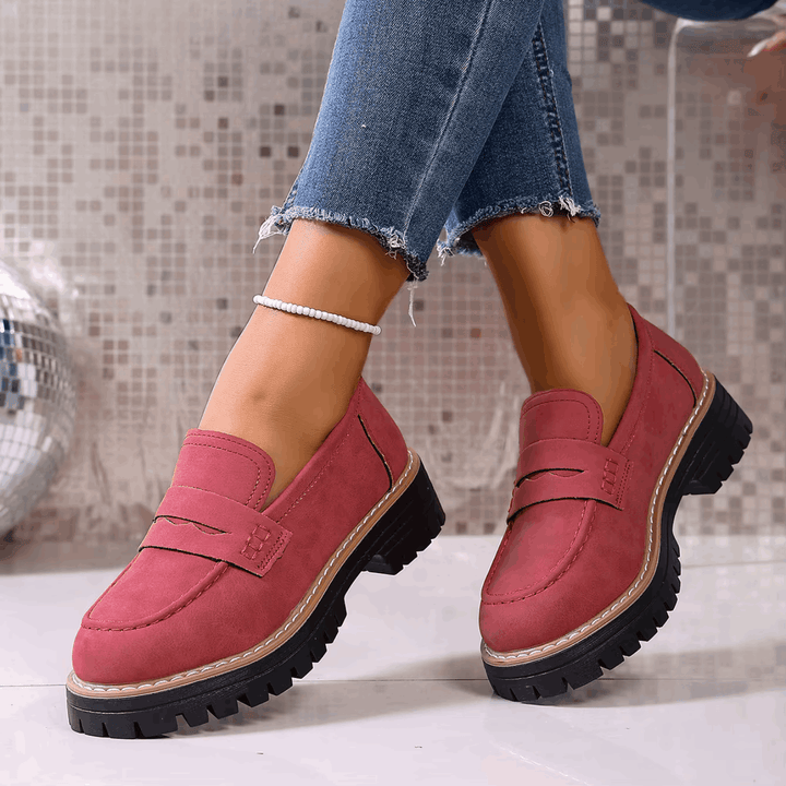 Suede Platform College Loafers