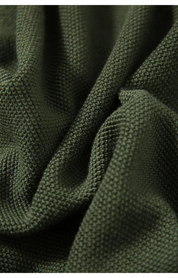 Merino Wool Blend Zip-Up Cardigan