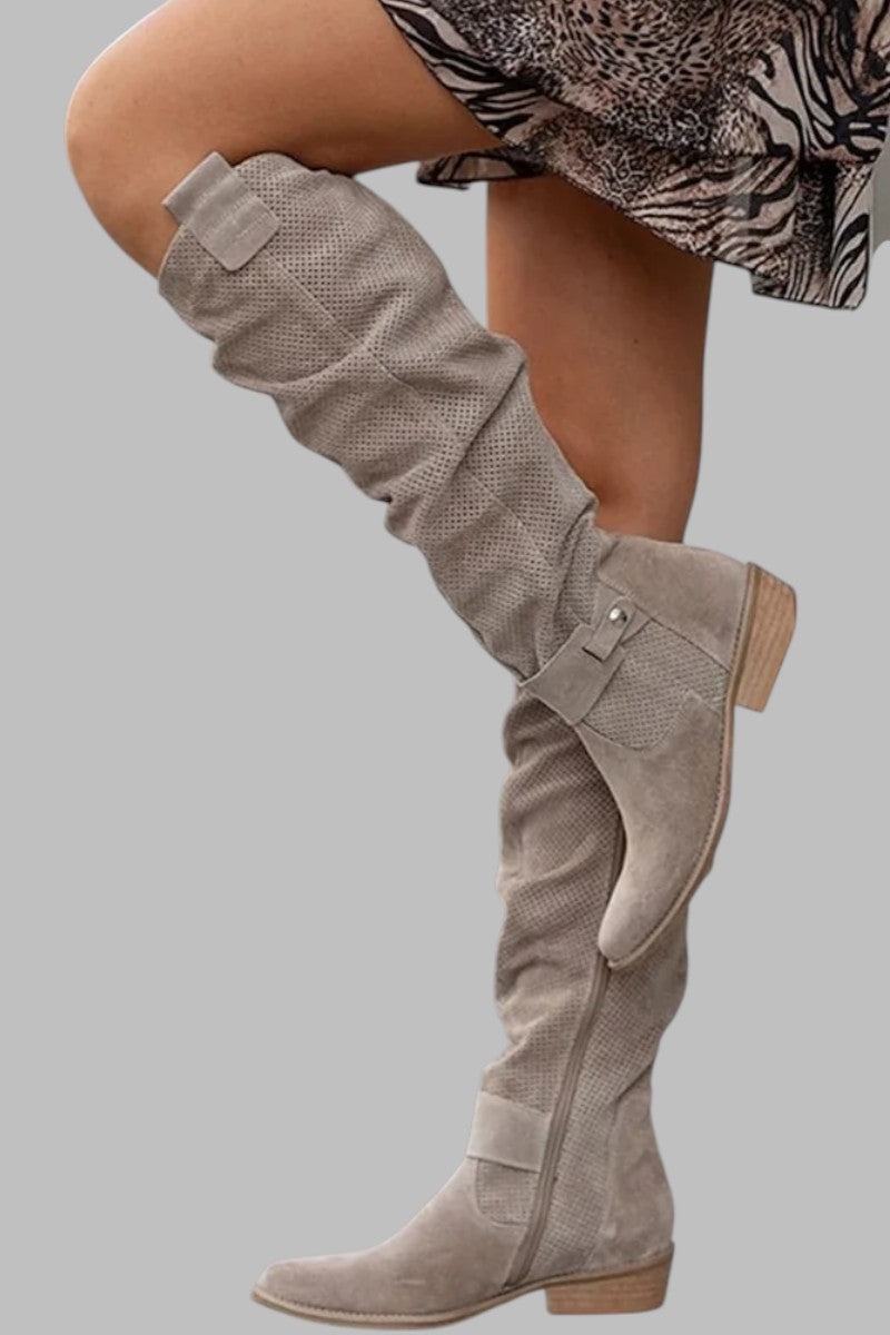 Vintage Suede Knee-High Boots Janika