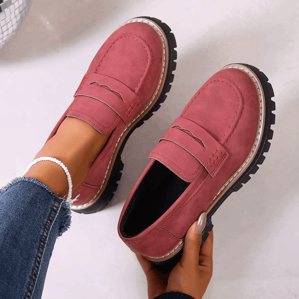 Suede Platform College Loafers
