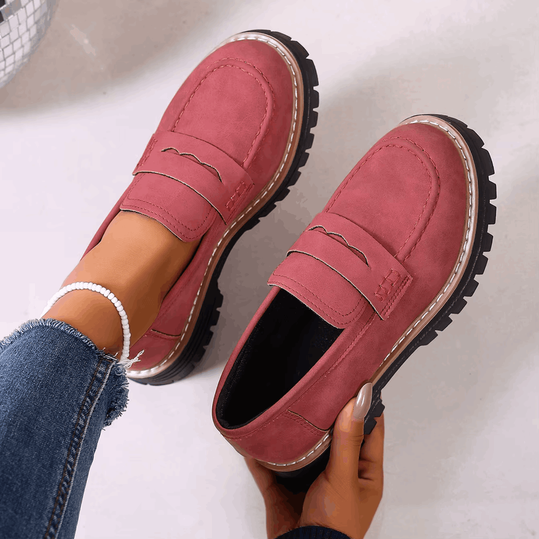 Suede Platform College Loafers