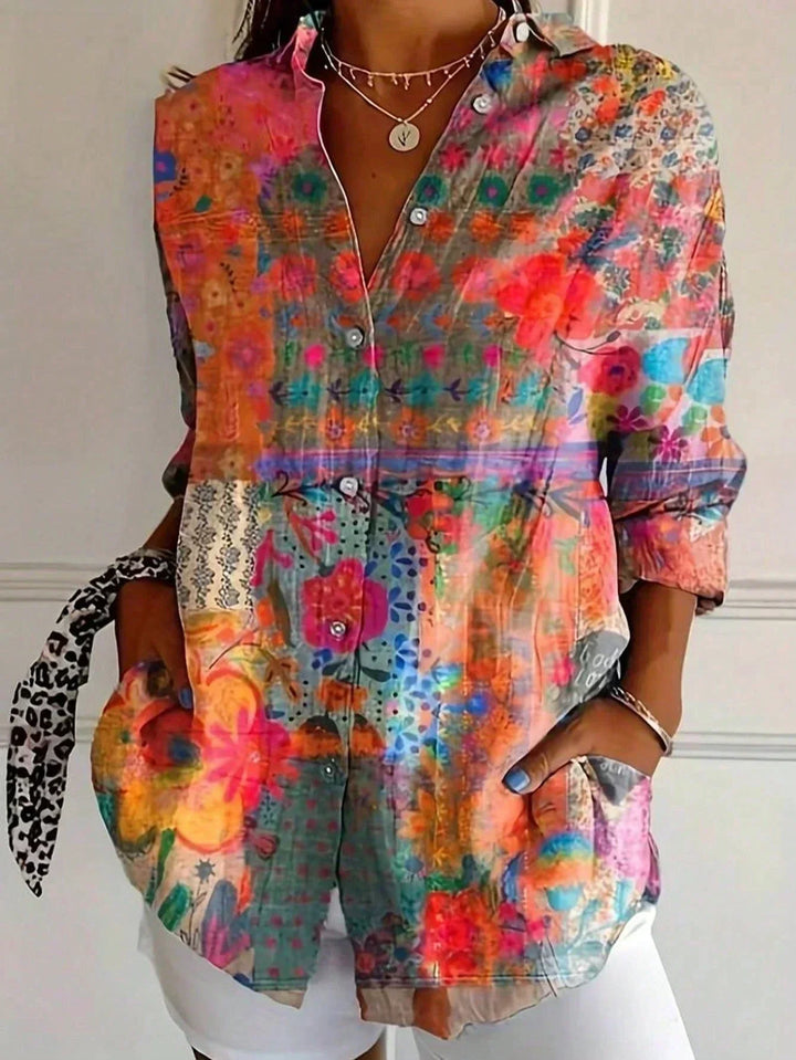Colorful Printed Lightweight Blouse