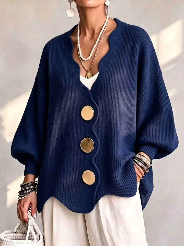 Loose Button Knit Cardigan