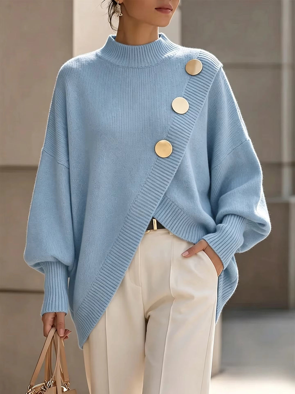 Button Detail Knit Sweater