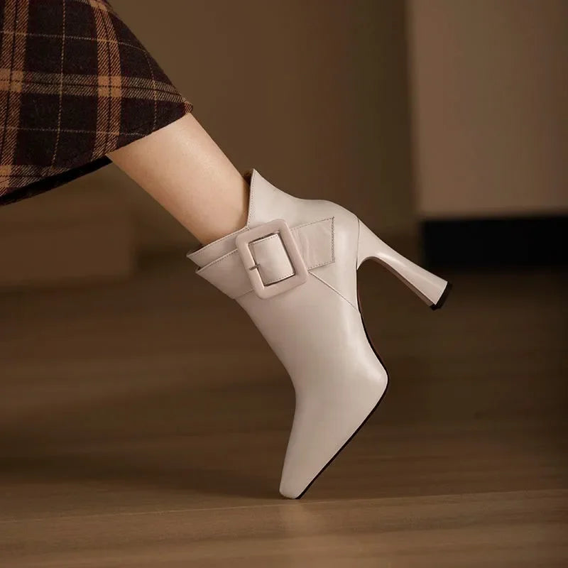 Leather Buckle Boots