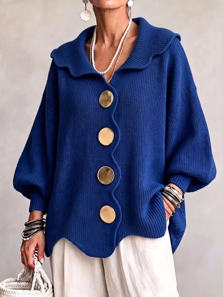 Ribbed Knit Button Cardigan
