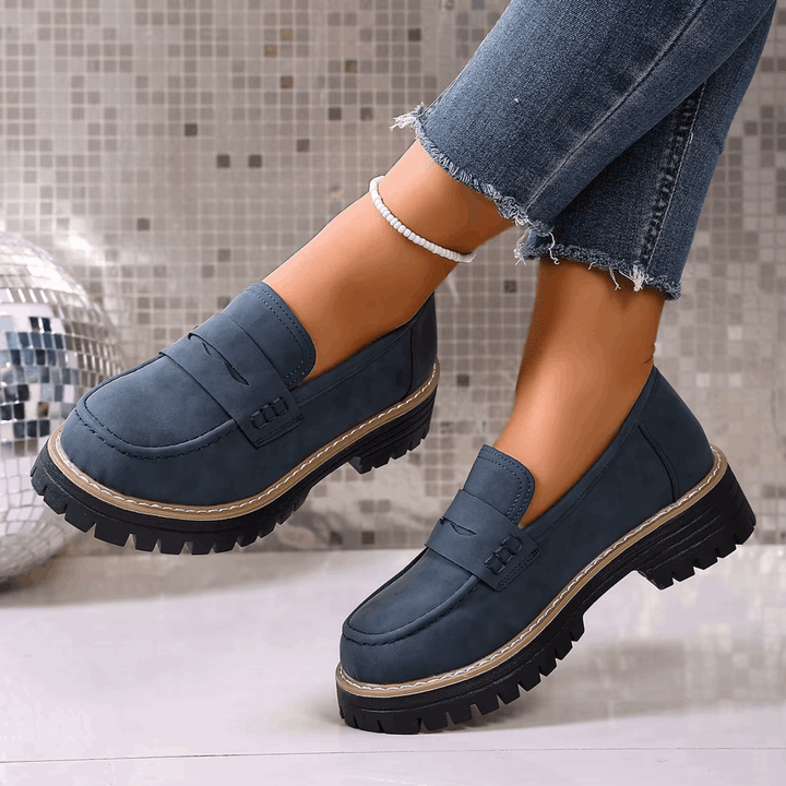 Suede Platform College Loafers