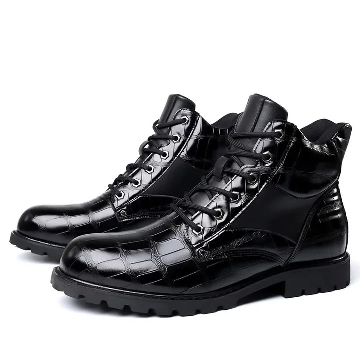 Croc Leather Boots