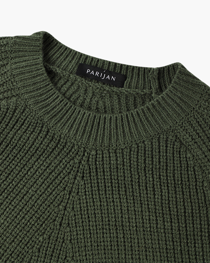 Cotton Knit Raglan Sleeve Sweater