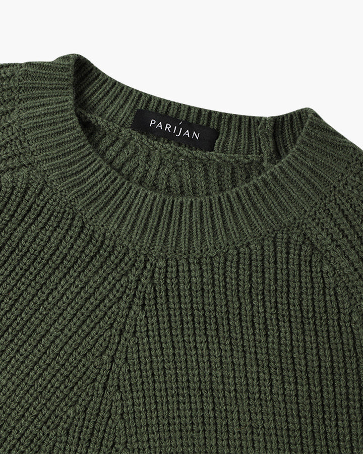Cotton Knit Raglan Sleeve Sweater
