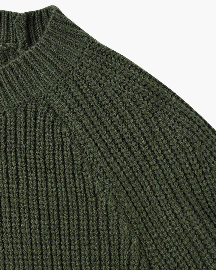 Cotton Knit Raglan Sleeve Sweater