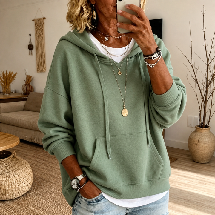 Sage Green Oversized Hooded Sweater