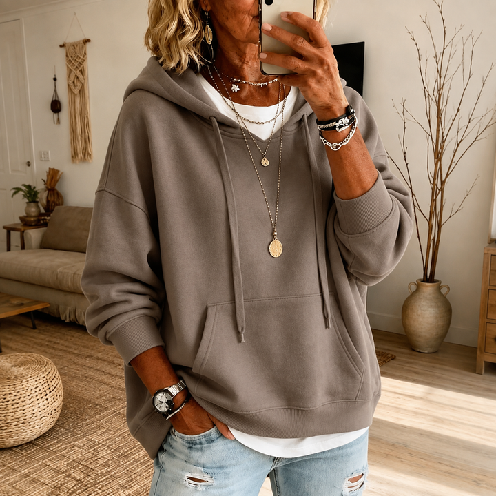 Taupe Oversized Hooded Sweater
