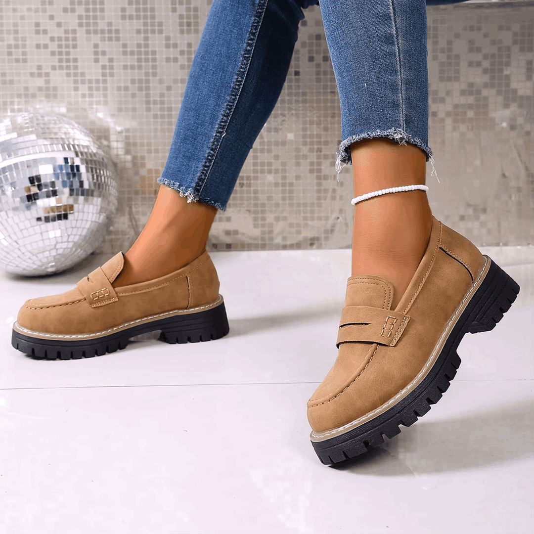Suede Platform College Loafers