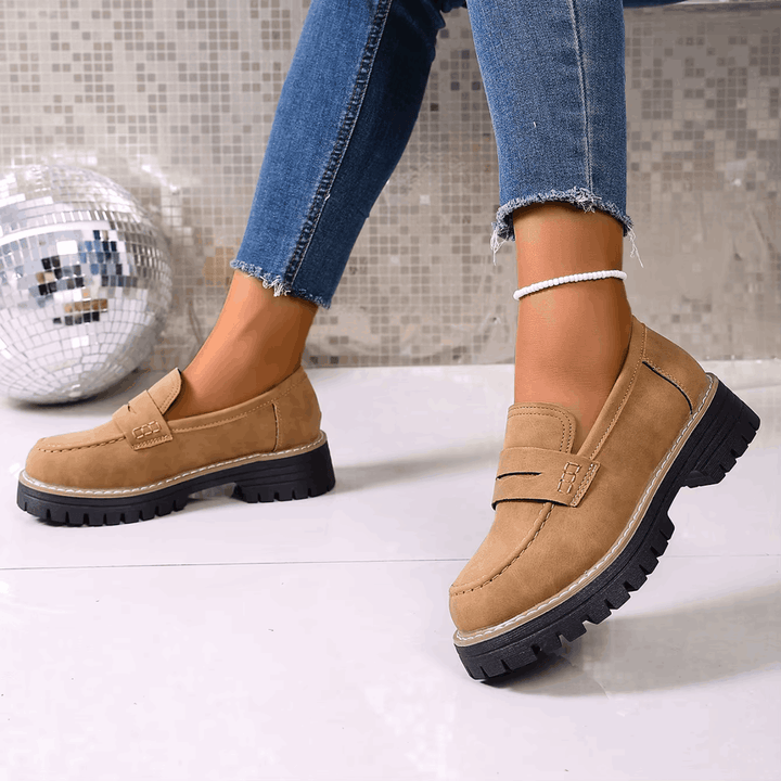 Suede Platform College Loafers