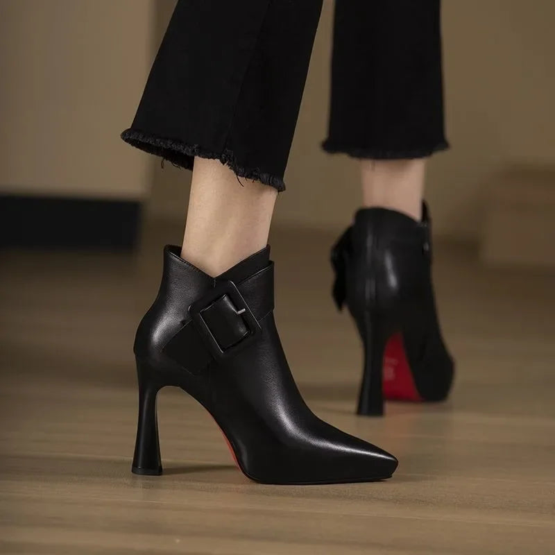 Leather Buckle Boots