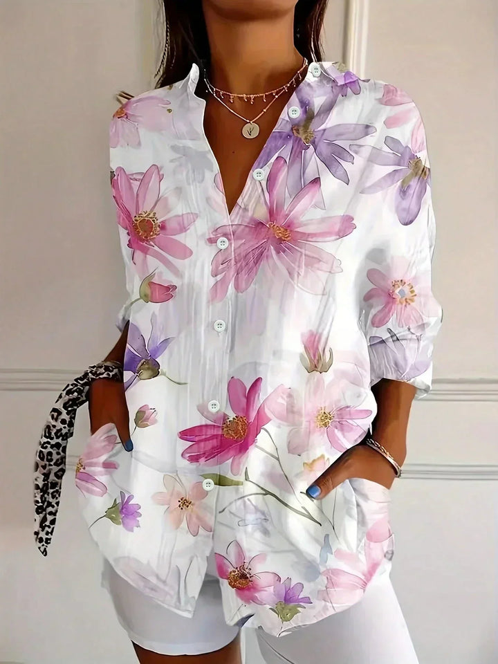 Colorful Pattern Blouse with All-Day Comfort