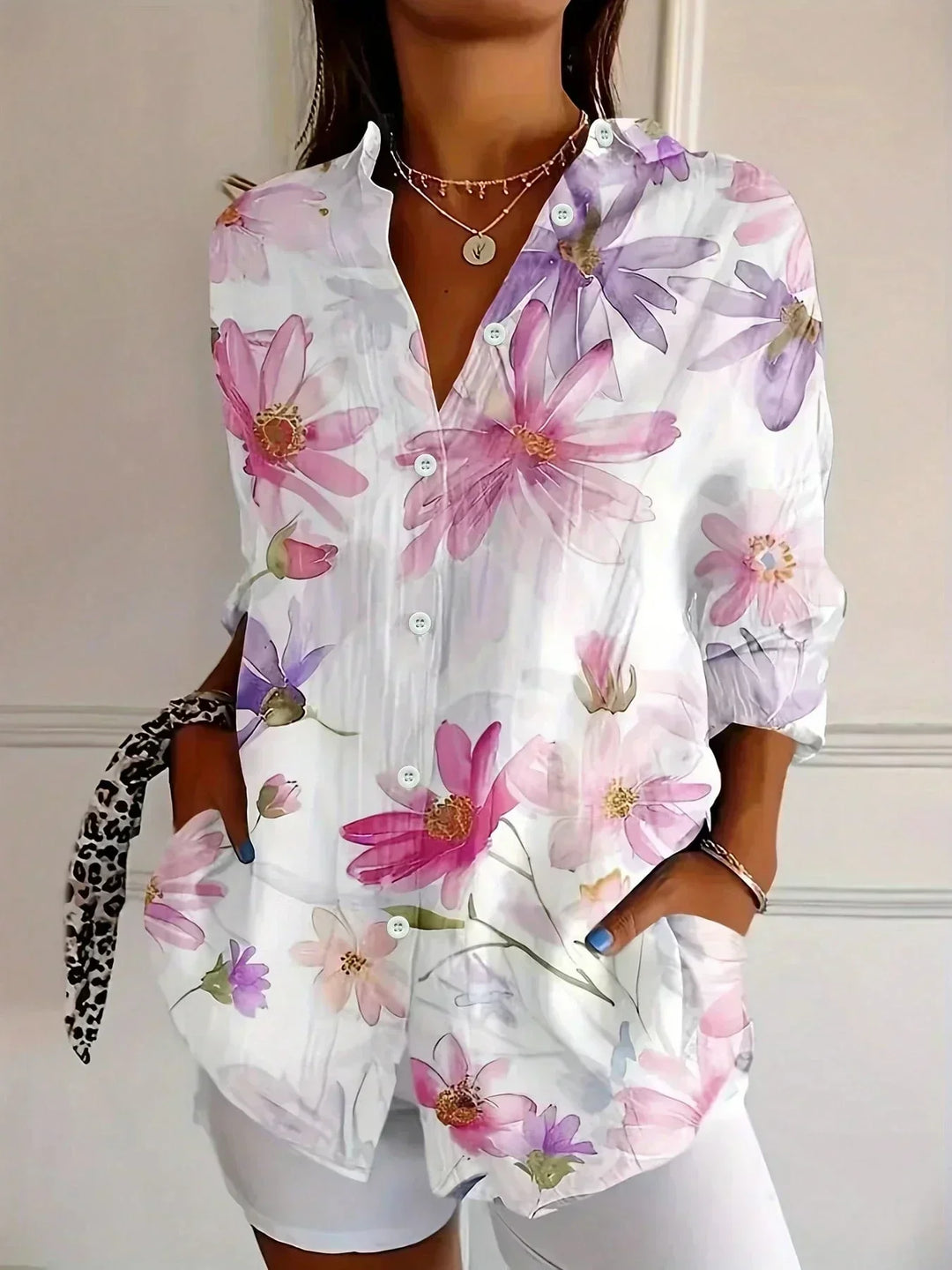 Colorful Printed Lightweight Blouse