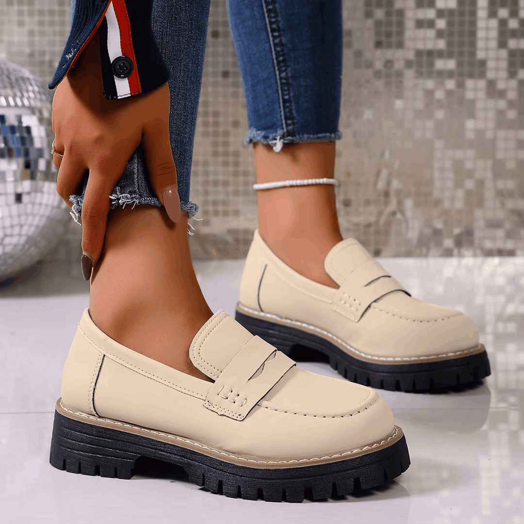 Suede Platform College Loafers
