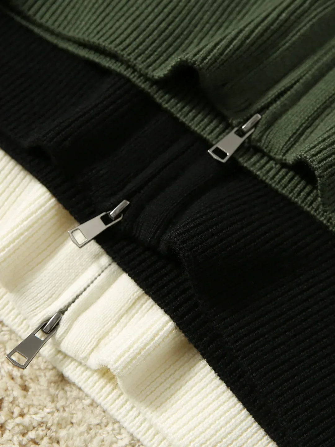 Merino Wool Blend Zip-Up Cardigan