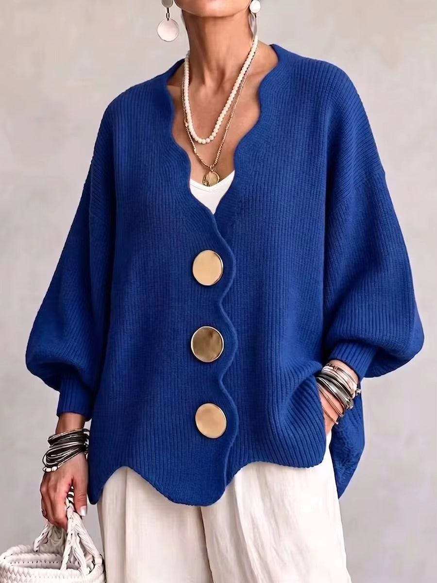 Loose Button Knit Cardigan