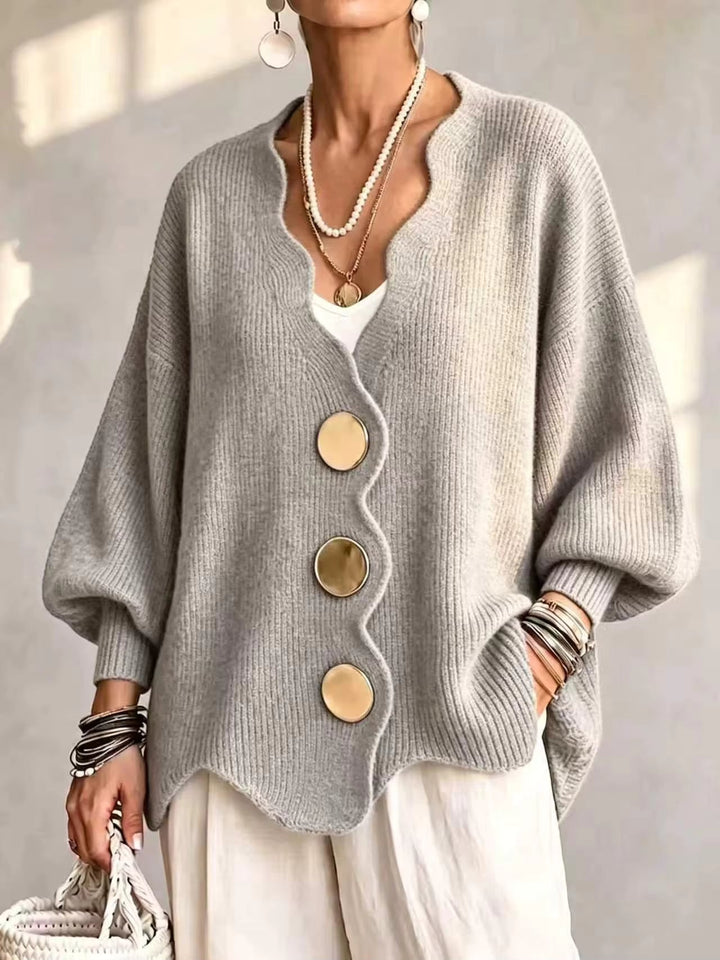 Loose Button Knit Cardigan
