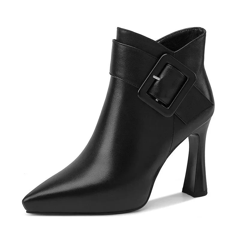 Leather Buckle Boots