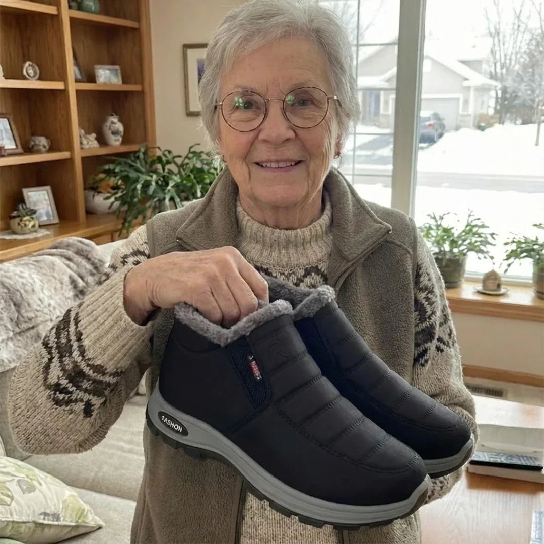 Quilted Waterproof Slip-On Ankle Boots Blue